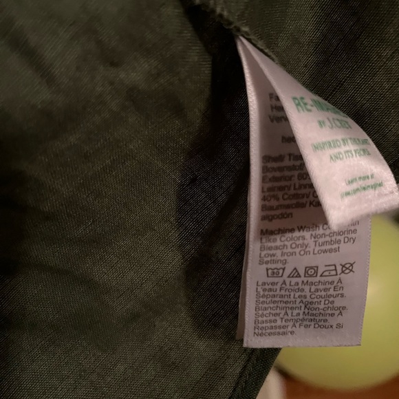 Linen/cotton blend olive button up J crew XS shirt - Picture 4 of 5